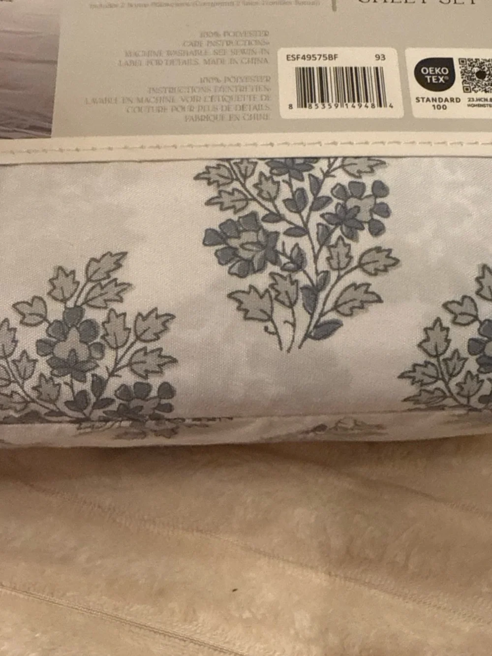 Buffalo David Bitton Full Floral Print Sheet Set in Blue and White
